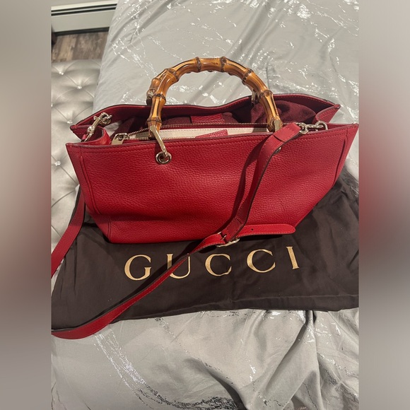 Authentic red Gucci bamboo bag - Picture 2 of 7
